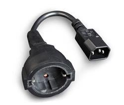 Gembird adaptér napájecí z C14 (M) na Schuko (F) kabel, 0,15m