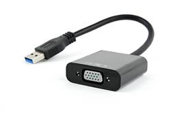 Gembird adaptér USB 3.0 (M) na VGA (F), černý, blistr