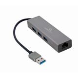 Gembird Hub USB 3.0 AM Gigabit network adaptér, 3-port