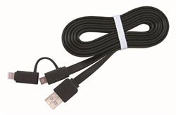 Gembird kabel 2v1 combo, Lightning 8-pin (M) / microUSB na USB 2.0 (M), 1 m, černý