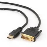 Gembird kabel HDMI (M) na DVI (M), pozlacené konektory, 1.8m, černý, bulk balení