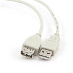 Gembird kabel USB 2.0 (AM - AF), prodlužovací, 0.75 m, bílý