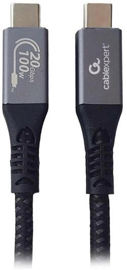 Gembird kabel USB-C (M) na USB-C (M), prémiový, USB 3.2 Gen, 100W, 20 GBps, 1.5 m, černý