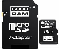GOODRAM paměťová karta 16GB micro SDHC UHS-I CL10 (čtení/zápis: 60/10MB/s) + SD adaptér