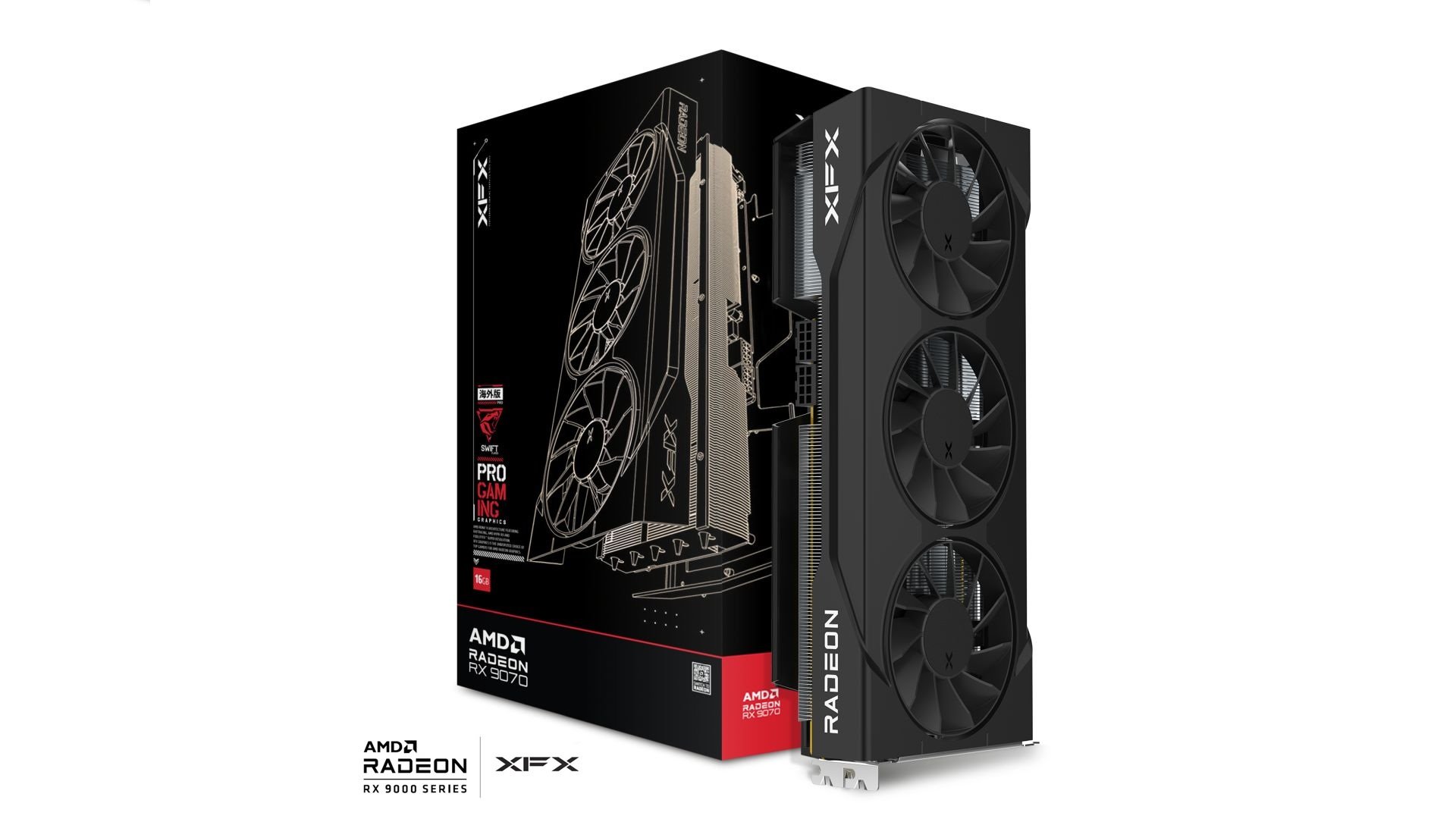GPU XFX Swift AMD Radeon RX 9070 OC 16GB GDDR6, Triple fan, Gaming Edition