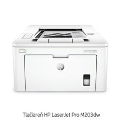 HP LaserJet Pro M203dw, 28 ppm, 600x600 dpi, duplex, USB 2.0+LAN+WiFi