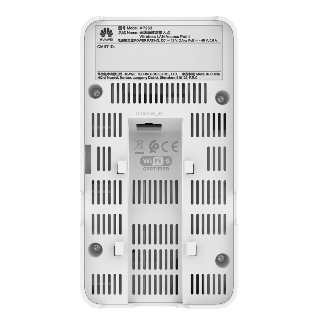 Huawei eKit AP263 Dual Band AP Wi-Fi 6 AX3000, 2x2 MIMO, 1xGE uplink + 1xGE downlink, smart antény, USB, BLE, 802.3at Po
