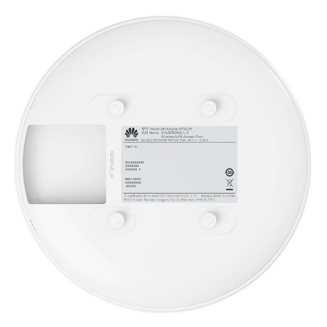 Huawei eKit AP362H Dual Band AP Wi-Fi 6 AX3000, 2x2 + 2x2 MIMO, 1xGE, smart anténa, PoE 802.3at/af