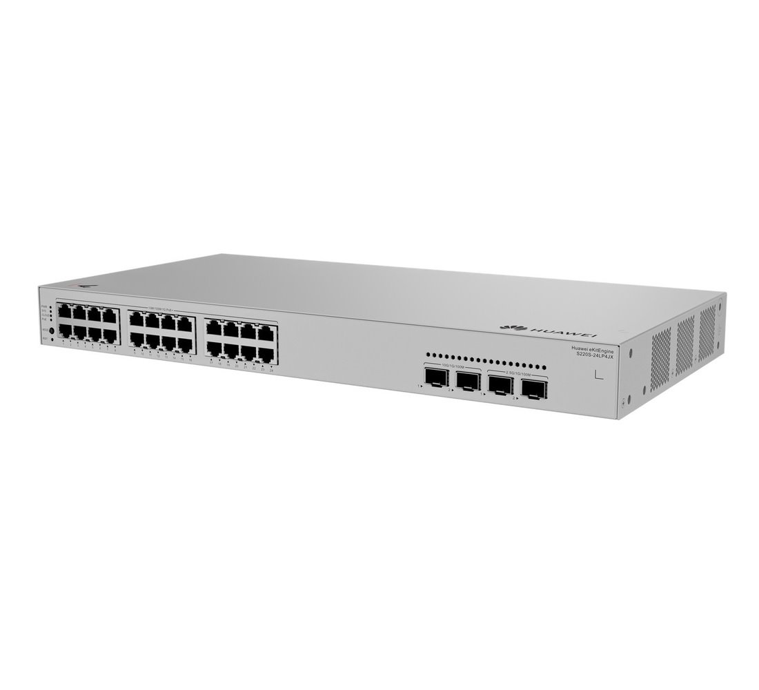 Huawei S220S-24LP4JX Switch 24G PoE+, 2x 2.5G SFP, 2SFP+, 195W PoE, L2 Managed, Rack