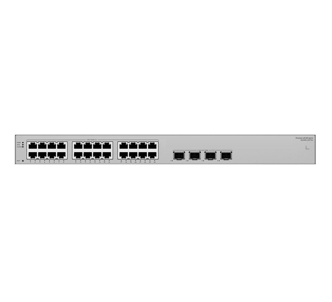 Huawei S220S-24T4J Switch 24G, 4x 2.5G SFP, L2 Managed, Fanless, Rack