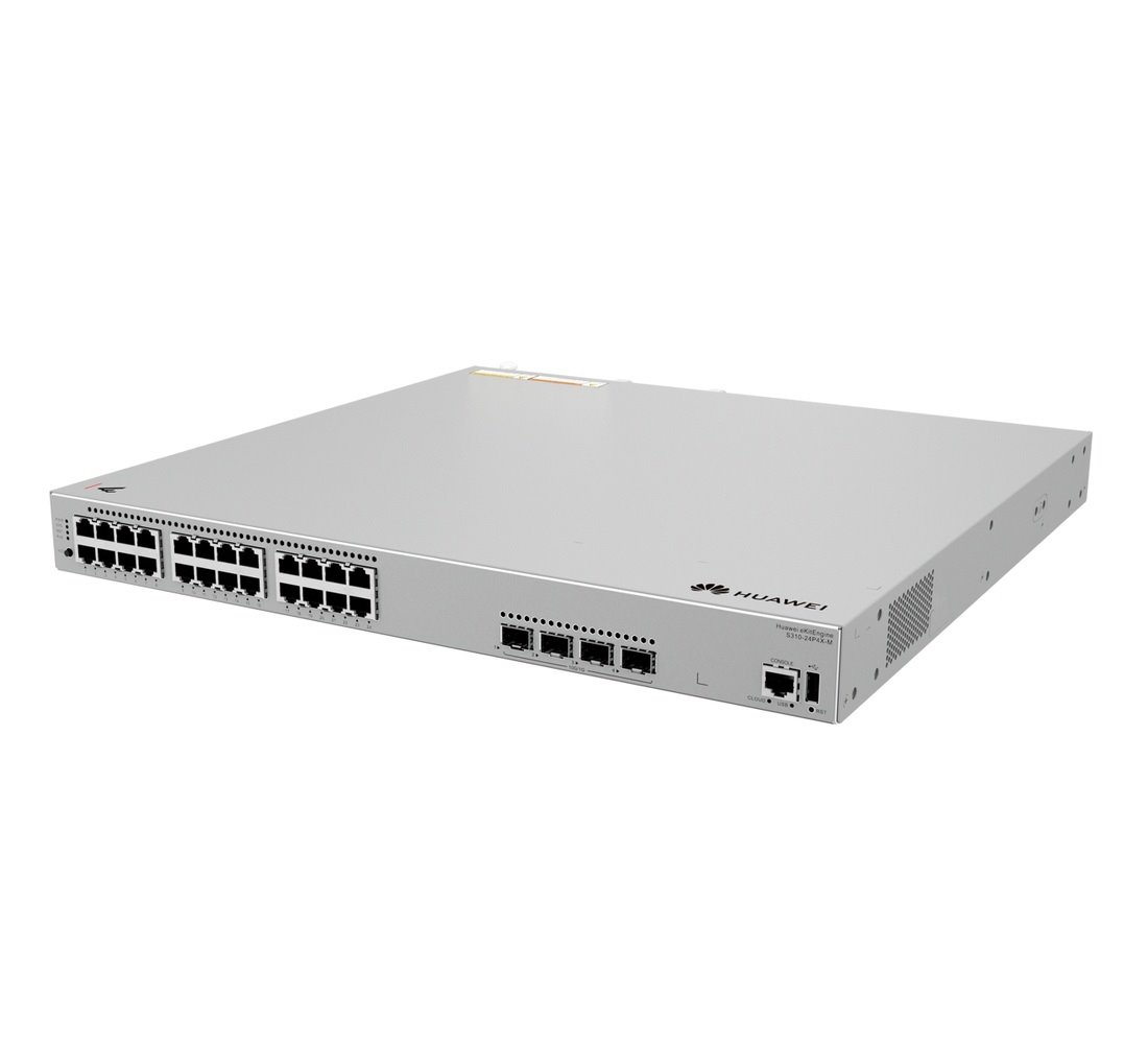 Huawei S310-24P4X-M Switch 24G PoE+, 4SFP+, L3 Managed, modulární napájení, Rack