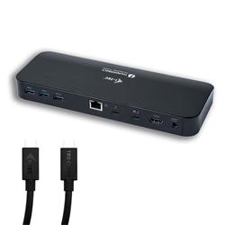 i-tec Thunderbolt 3 Dual 4K Docking Station + USB-C to DP Cable (1,5 m) with Power Delivery 85W + Two TB3 Cables: 150cm