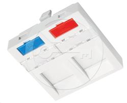 Solarix modul French style 45 x 45mm pro 2 keystony přímý bílý SXF-M-2-45-WH-P