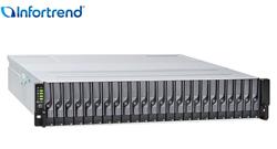 INFORTREND JB 3000 2U/24bay dual-redundant-controller JBOD, 4x SAS-12G (SFF-8644) ports, 2x (PSU+FAN), 24x GS 2.5" HDD t