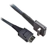 INTEL 530 mm long Oculink Cable with straight OCuLink SFF-8611 connector to right angle OCuLink SFF-8611 connector