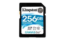Kingston paměťová karta 256GB Canvas Go! SDXC UHS-I U3 (čtení/zápis: 90/45MB/s)