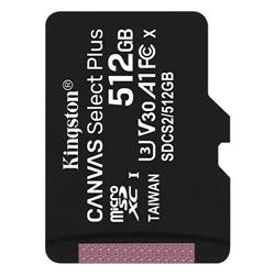 Kingston paměťová karta 512GB Canvas Select Plus microSDHC 100R A1 C10 Card