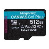 Kingston paměťová karta 512GB microSDXC Canvas Go Plus Gen4 C10 UHS-I U3