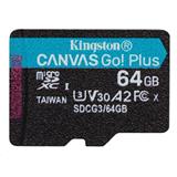 Kingston paměťová karta 64GB microSDXC Canvas Go Plus Gen4 A2 U3 V30 Card + ADP