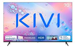 KIVI - 70', UHD, Android TV 11, Černá, 3840x2160, 60 Hz,rep. 2x12W, 115 kWh/1000h , BT5, HDMI 4x, USB 2x