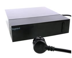 LEGRAND Revolution televizní hub 4x2P+T, přepěťová ochrana, podsvícené VYP/ZAP, kabel 2m, černá