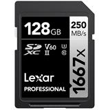 Lexar paměťová karta 128GB Professional 1667x SDXC™ UHS-II, čtení/zápis: 250/120MB/s, C10 V60 U3