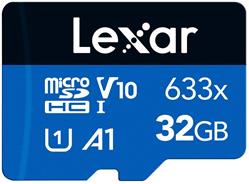 Lexar paměťová karta 32GB High-Performance 633x microSDHC™ UHS-I, (čtení/zápis:100/20MB/s) C10 A1 V10 U1