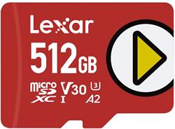 Lexar paměťová karta 512GB PLAY microSDXC™ UHS-I cards, čtení 150MB/s C10 A2 V30 U3