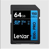 Lexar paměťová karta SD 64GB High-Performance 800x PRO (BLUE Series) SDXC UHS-I až 150MB/s
