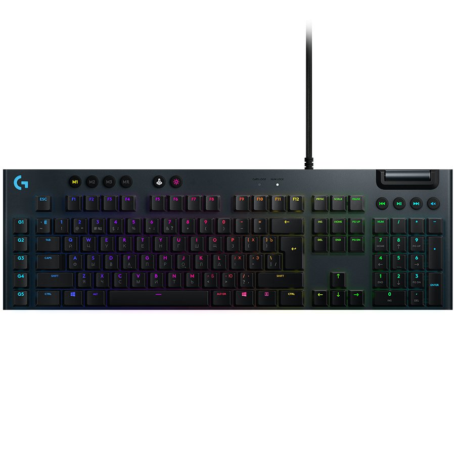 Logitech G815 LIGHTSYNC RGB Mechanical Gaming Keyboard – GL Linear - CARBON - US INT'L - INTNL