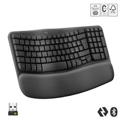 Logitech Wave Keys wireless ergonomic keyboard GRAPHITE - US INT'L - 2.4GHZ/BT