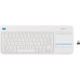 Logitech Wireless Touch Keyboard K400 Plus - EMEA - Czech layout - bílá