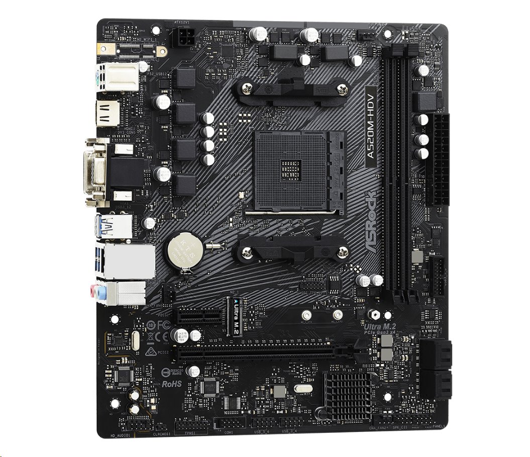 MB Asrock A520M-HDV /AM4/2xDDR4/M.2/HDMI/DVI-D/D-Sub/mATX