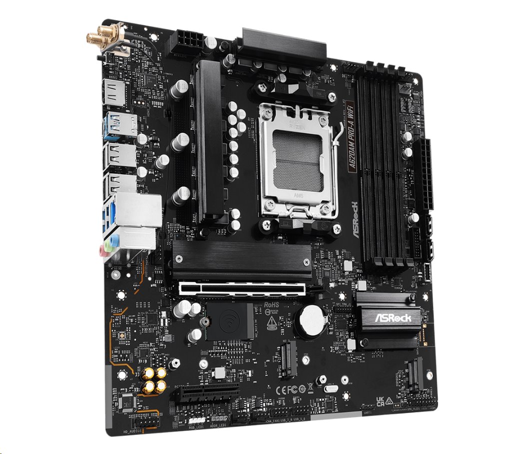 MB Asrock A620AM PRO-A WIFI /AM5/4xDDR5/M.2/W6E+BT5.2/HDMI/DP/mATX