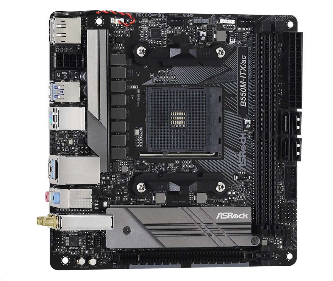 MB Asrock B550M-ITX/AC /AM4/2xDDR4/M.2/W5+BT4.2/HDMI/DP/mITX