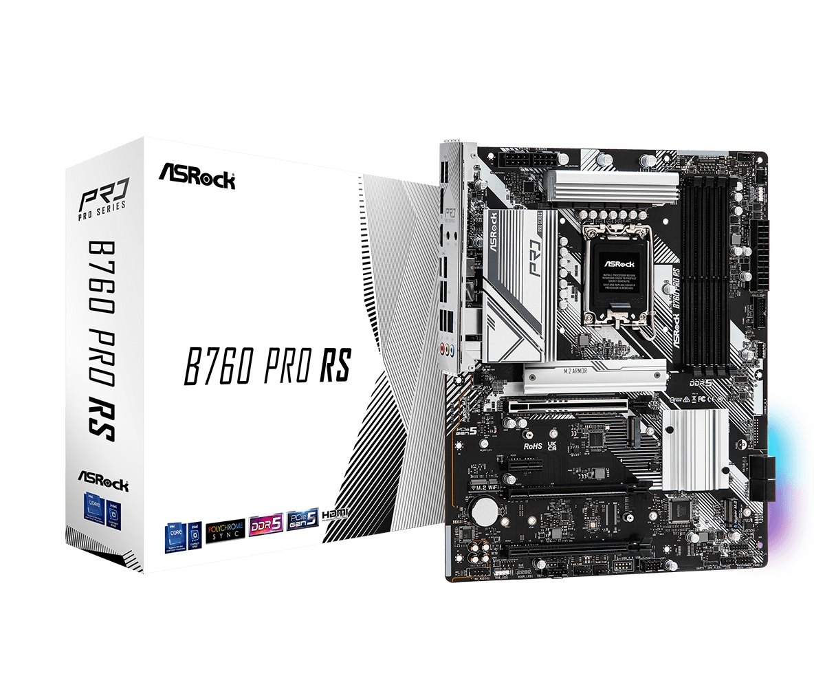 MB Asrock B760 PRO RS /LGA1700/4xDDR5/M.2/HDMI/DP/eDP/ATX