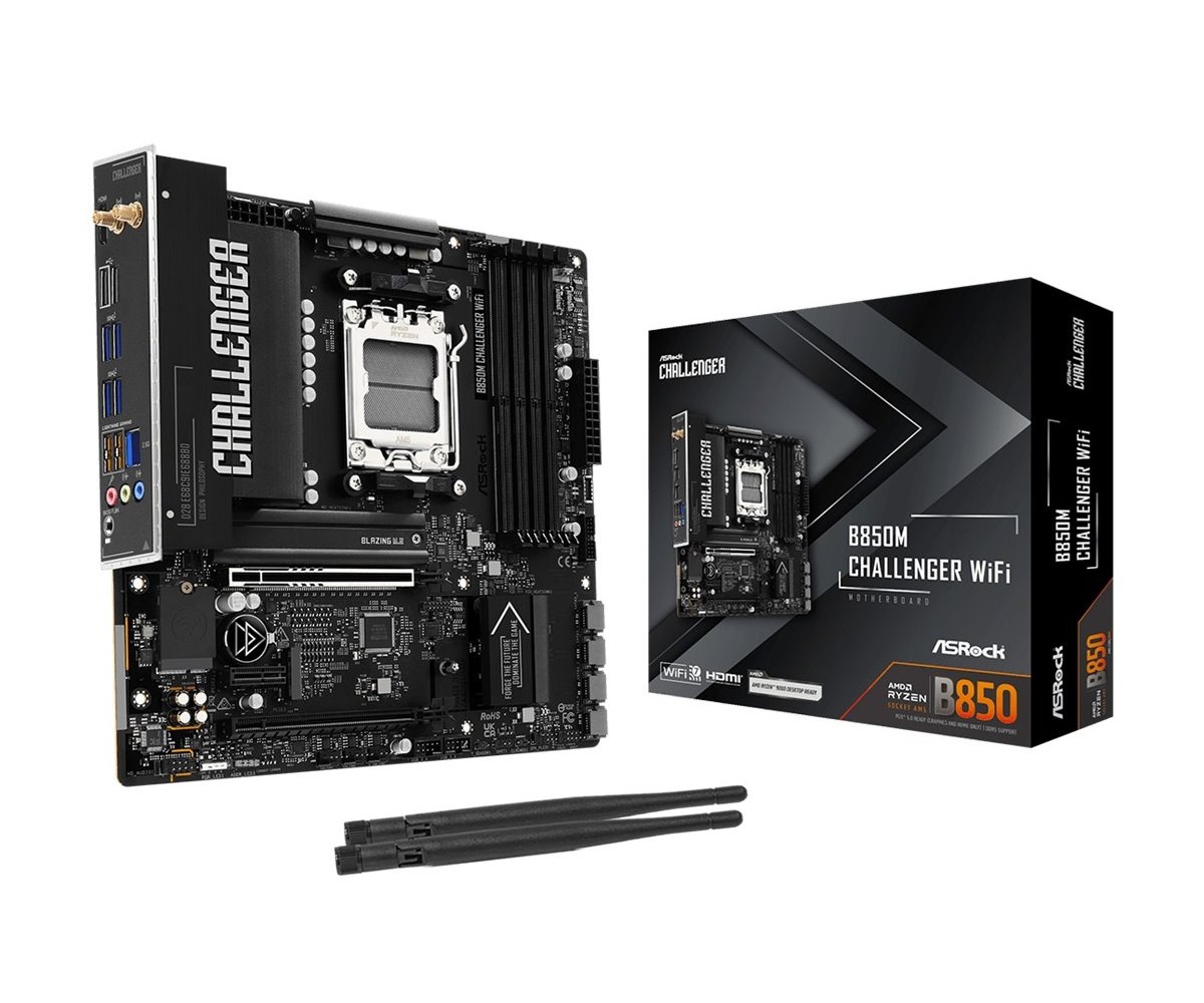 MB Asrock B850M CHALLENGER WIFI /AM5/4xDDR5/M.2/W7+BT5.4/HDMI/mATX