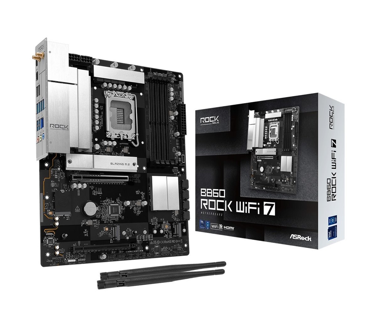 MB Asrock B860 ROCK WIFI 7 /LGA1851/4xDDR5/M.2/W7+BT5.4/HDMI/ATX