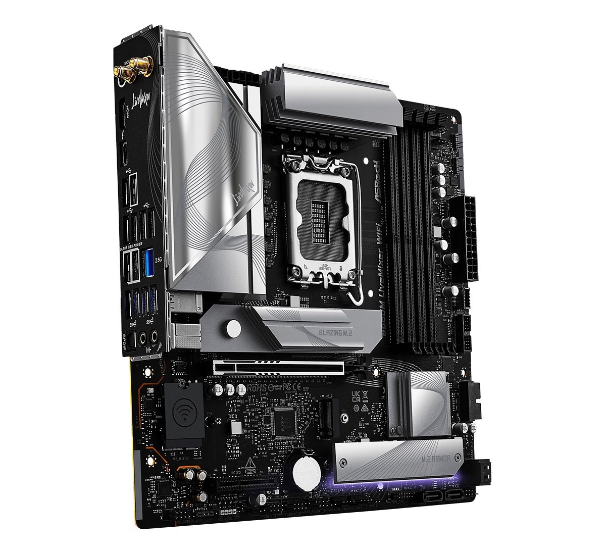 MB Asrock B860M LIVEMIXER WIFI /LGA1851/4xDDR5/M.2/W6E+BT5.3/HDMI/TB4/mATX