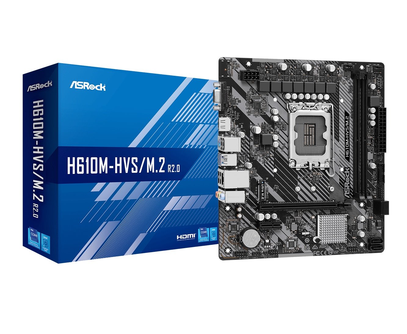MB Asrock H610M-HVS/M.2 R2.0 /LGA1700/4xDDR4/M.2/HDMI/D-sub/mATX
