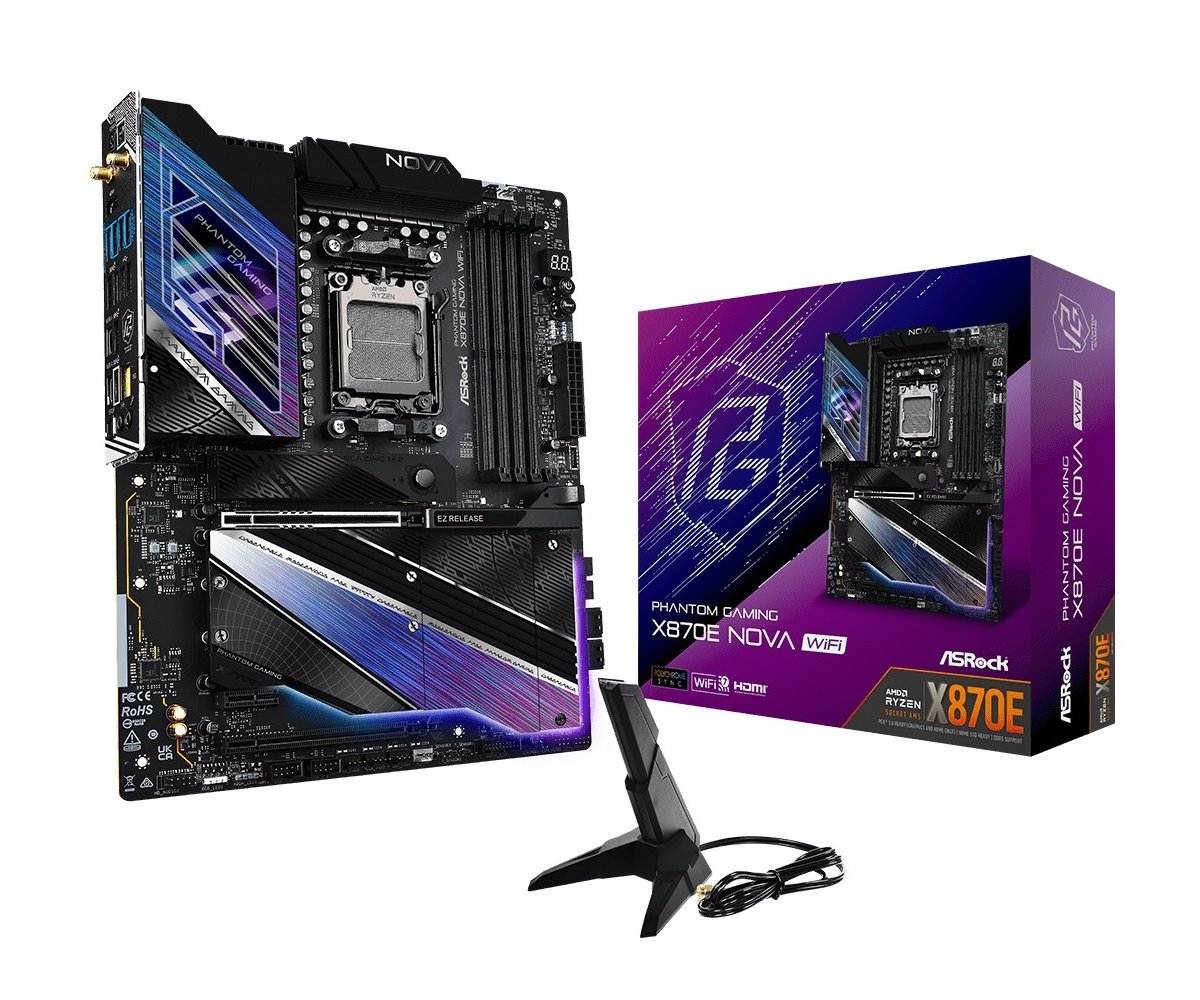MB Asrock Phantom Gaming X870E Nova WIFI /AM5/4xDDR5/M.2/W7+BT5.4/HDMI/USB4/ATX