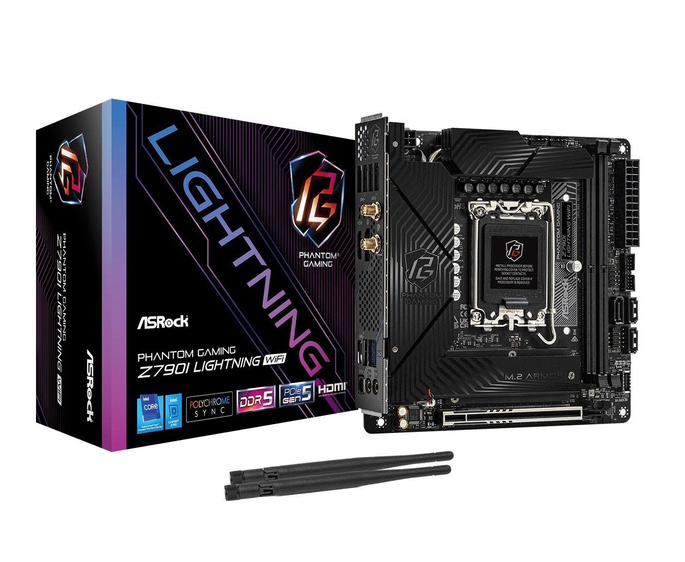 MB Asrock Z790I LIGHTNING WIFI/LGA1700/4xDDR5/M.2/W6E+BT5.3/HDMI/DP/mITX