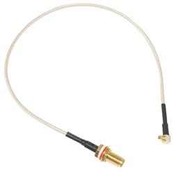 MikroTik koaxiální kabel MMCX vs. RPSMA pigtail, 26cm
