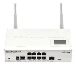 MikroTik Switch Cloud Router + L5, 128MB, 8xGLAN, 1xSFP, 802.11b/g/n, OS L5, LCDpan, case, PSU; desktop