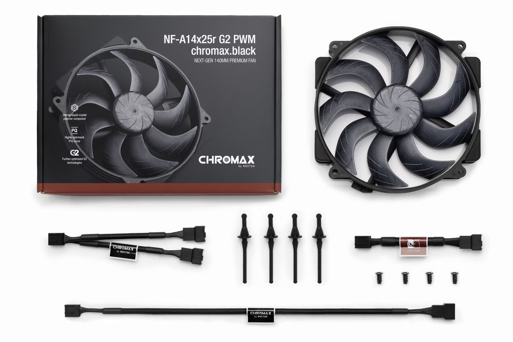Noctua ventilátor NF-A14x25r G2 PWM chromax.black