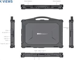 ONERugged N15A 15.6" rugged notebook, I5+16G+512G, 1920x1080, 1000cd/m2, Win11 Pro (bez licenčního klíče)
