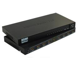 PremiumCord HDMI splitter 1-8 portů kovový s napájecím adaptérem, 4K, 1080p, 3D