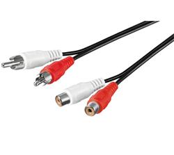 PremiumCord Kabel 2x Cinch-2x Cinch, M/F 10m