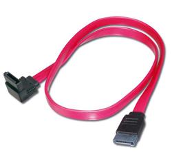 PremiumCord Kabel SATA 0,5m 1x90°+1x rovný konektor