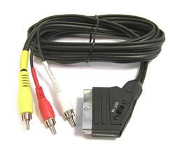 PremiumCord Kabel SCART - 3xCINCH M/M 1.5m in/out přepínač